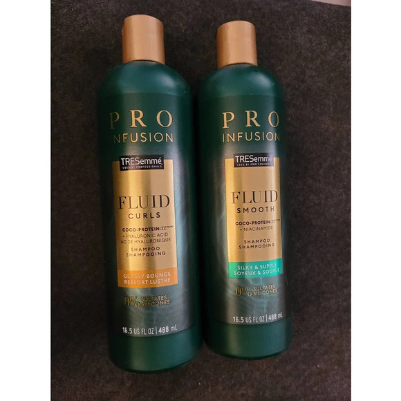 2 Bottles TRESemmé PRO INFUSION FLUID Curls and Smooth Shampoo 16.5 fl oz  (B11) - Picture 1 of 4